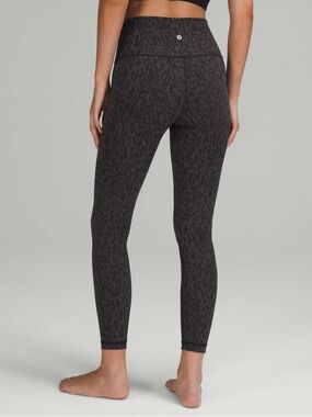 Lululemon Align Leggings in a gray leopard camo print.